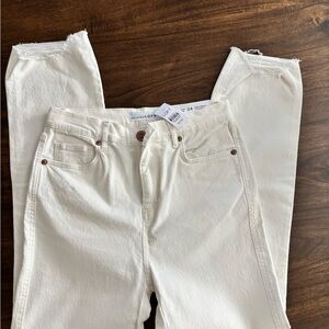 Loft high rise straight white jeans
